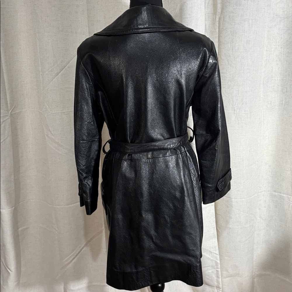 Vintage 80s Women's Black Leather Jacket - Picture 3 of 8